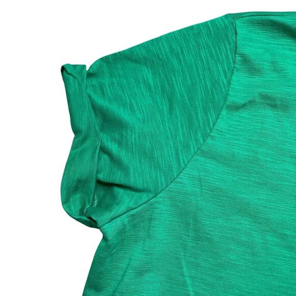Aemi + Co Side Slit V-Neck Short Rolled Sleeve T-Shirt Green Size Large - Picture 5 of 8